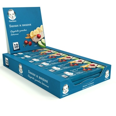 Пюре Гербер ДоРеМи Батончик Банан, вишня 25г/18