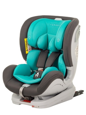 Автокресло  TOREGO DRIVE ISOFIX серый/бирюзовый (0-25 кг)