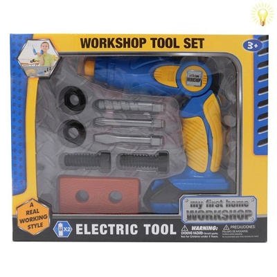 Набор игровой "Шуруповерт" в кор. с аксесс. 9шт. на бат.