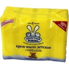 Мыло-крем в блоках с ромашкой/подорожником Ушастый нянь 4*100