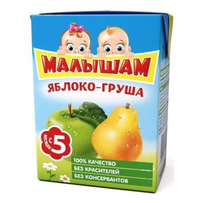 Сок Малышам яблоко, груша 0,2 л неосв.